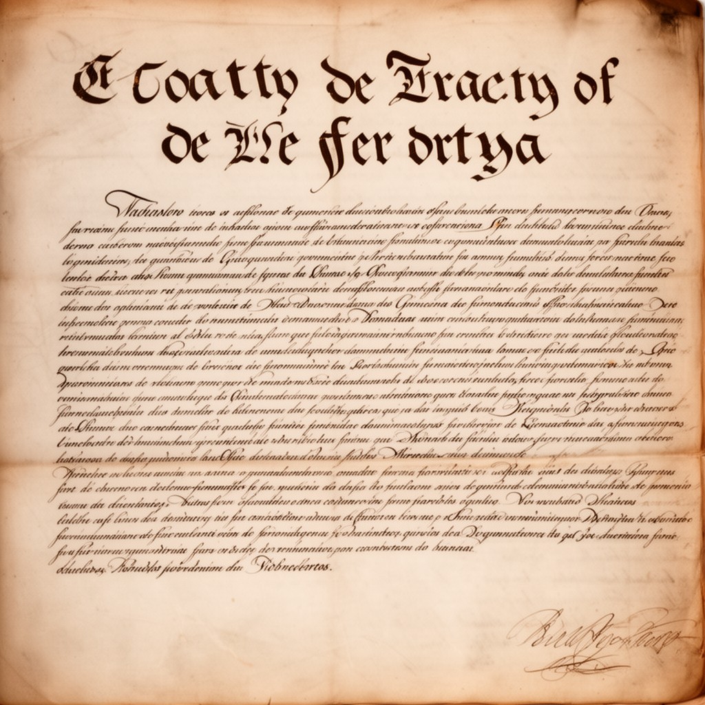 AI-generated illustration of Treaty of San Ildefonso (1777)