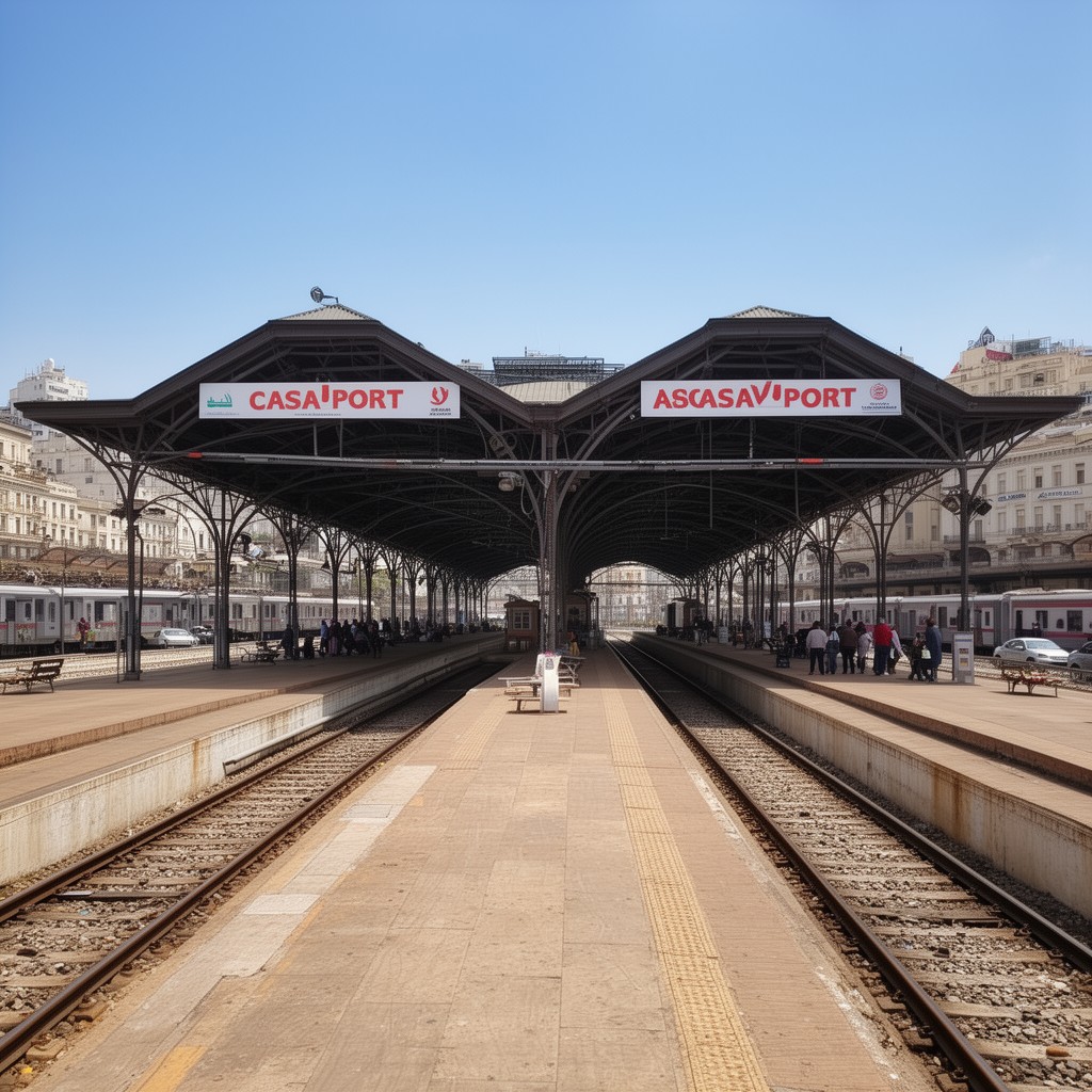 AI-generated illustration of Casa-Port railway station