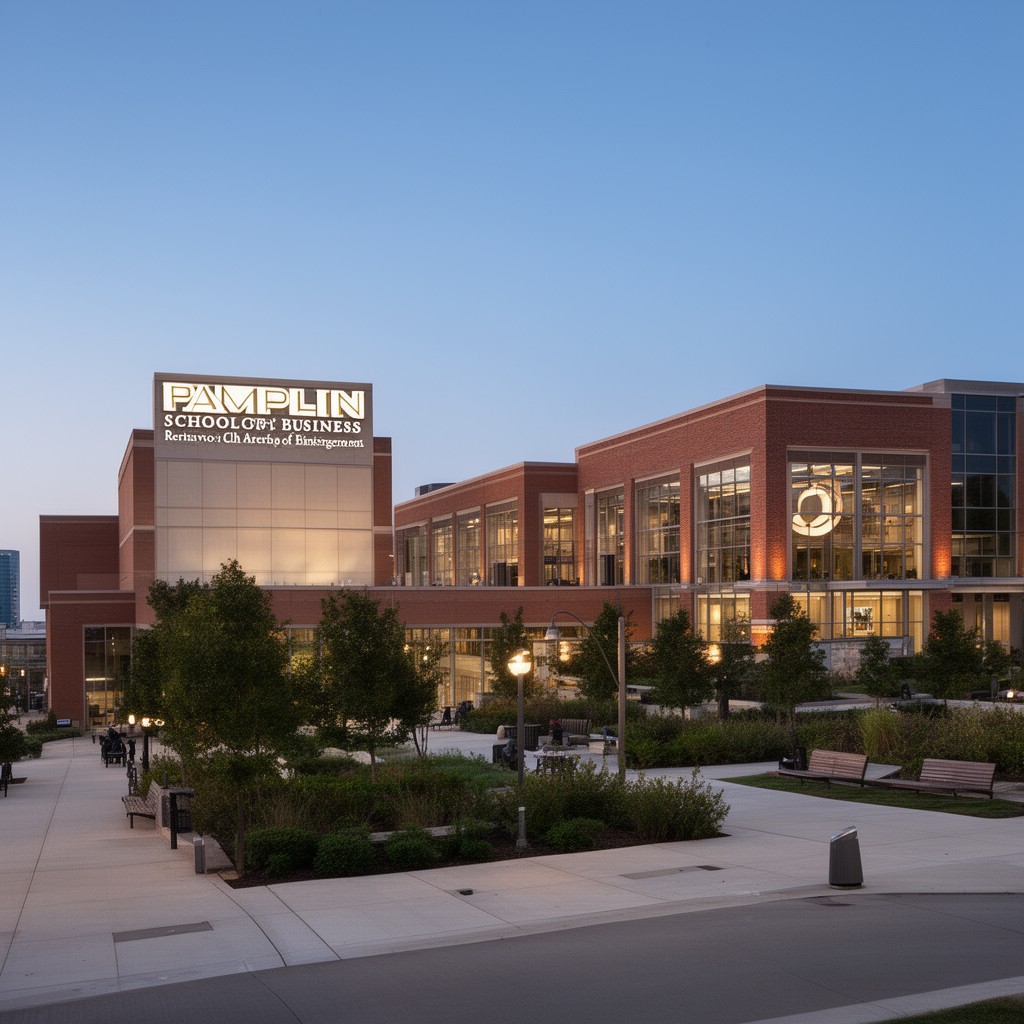 AI-generated illustration of Pamplin School of Business