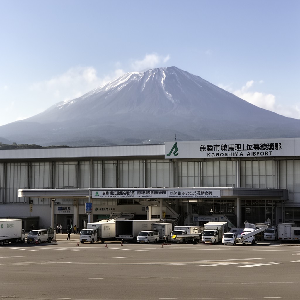 AI-generated illustration of Kagoshima Airport
