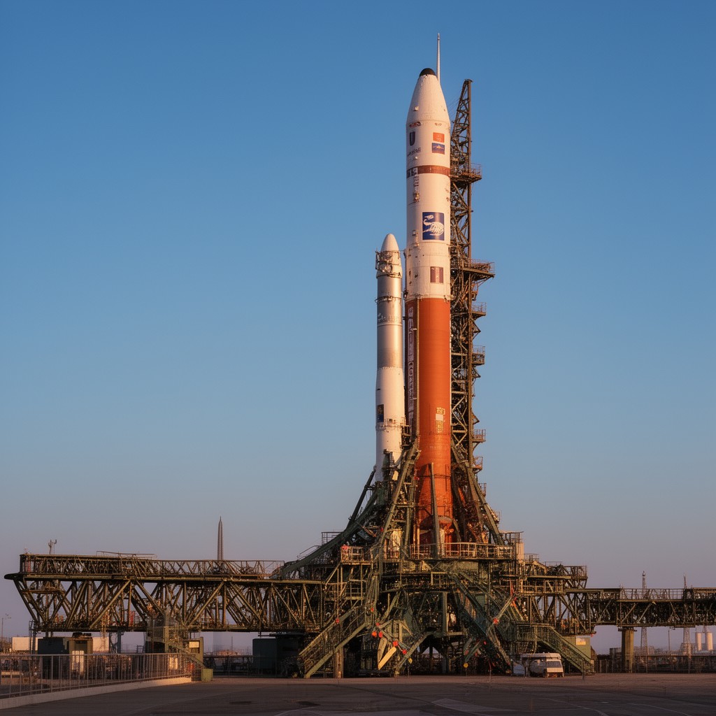 AI-generated illustration of Soyuz rocket