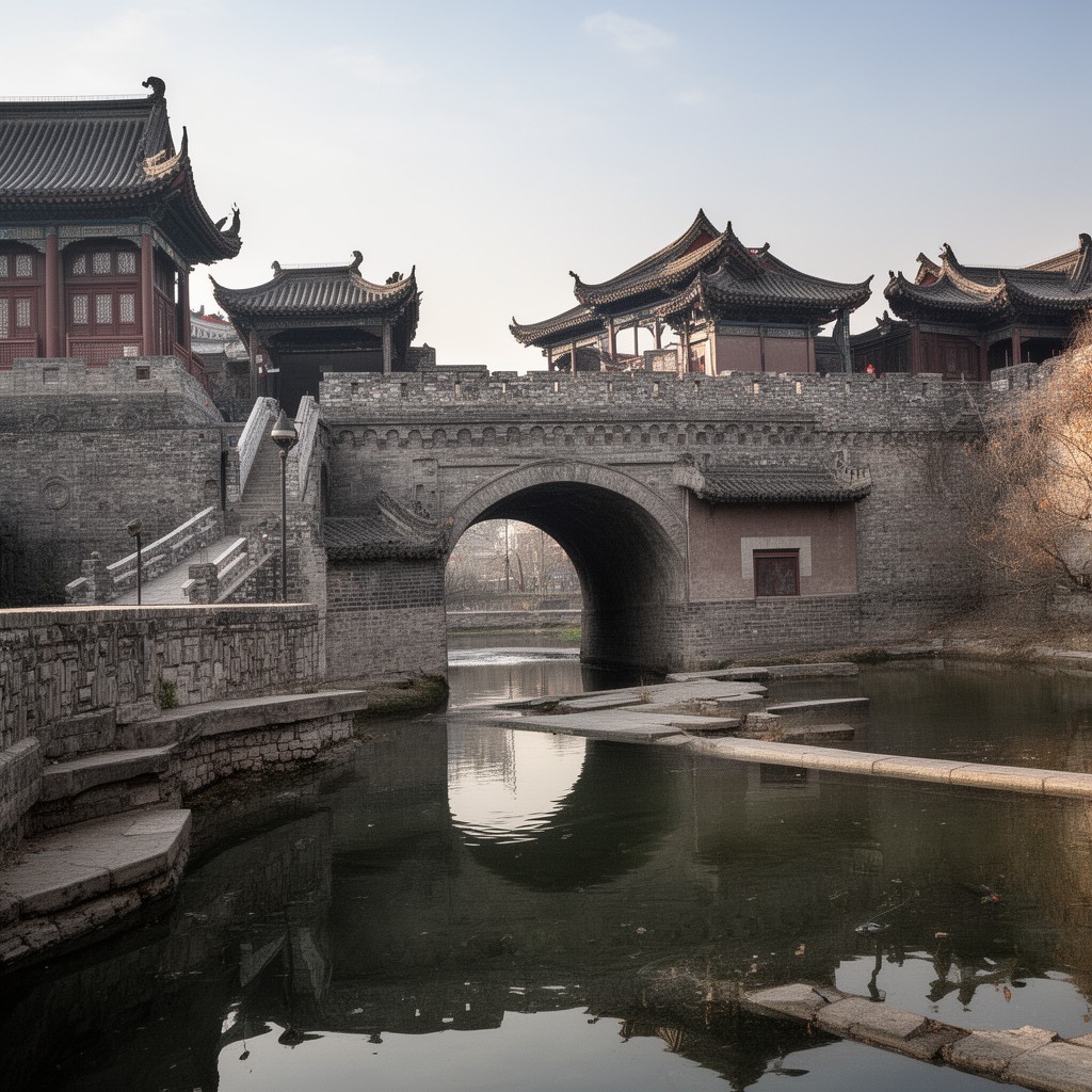 AI-generated illustration of Lugouqiao cultural heritage area