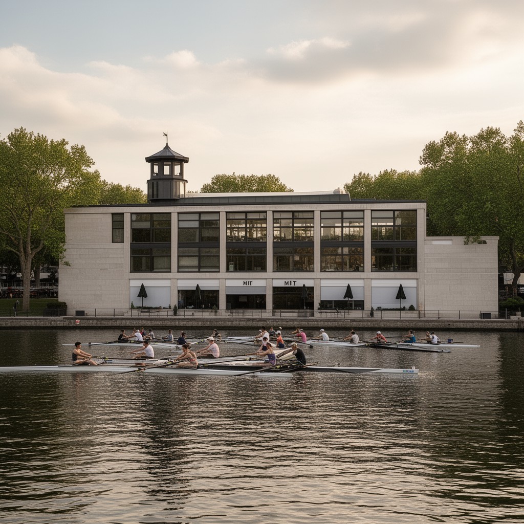 AI-generated illustration of MIT boathouse