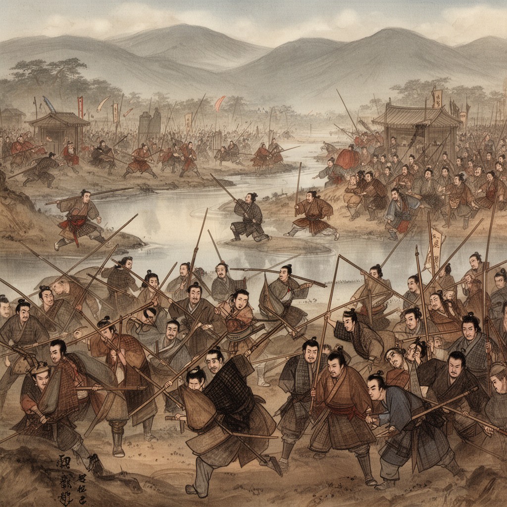 AI-generated illustration of Genpei War