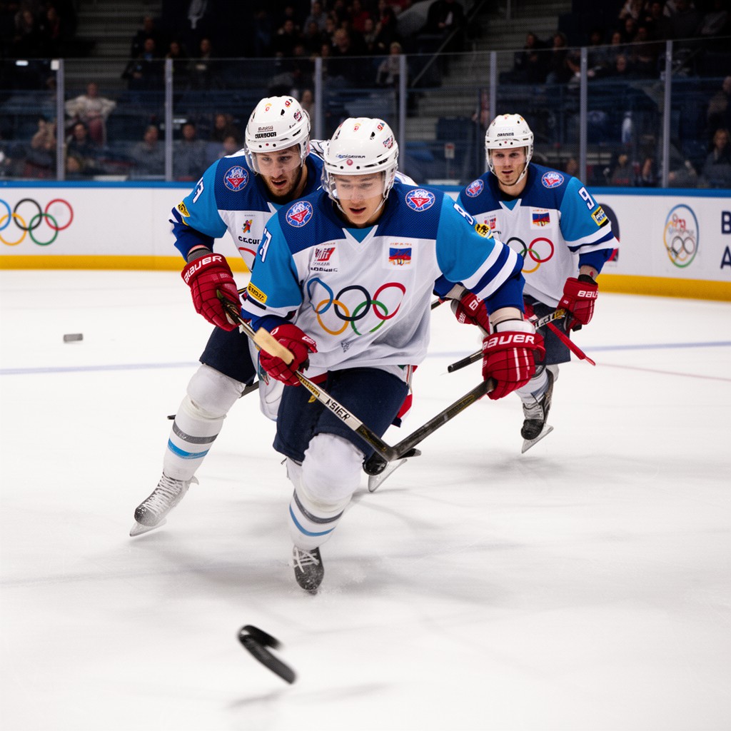 AI-generated illustration of Olympic men's ice hockey tournament