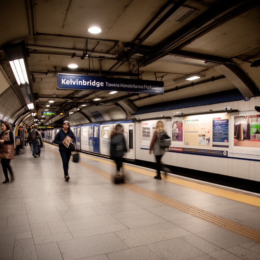 AI-generated illustration of Kelvinbridge subway station