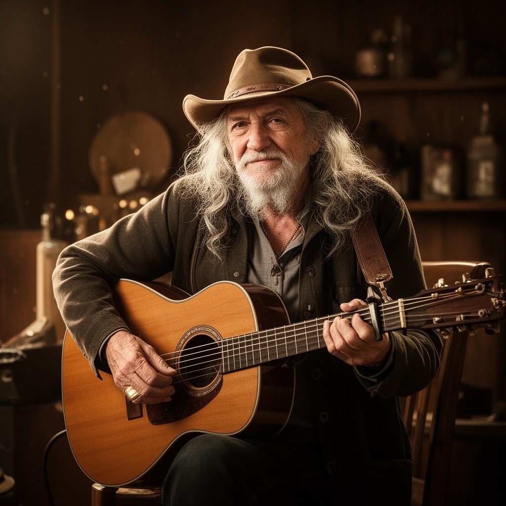 AI-generated illustration of Willie Nelson