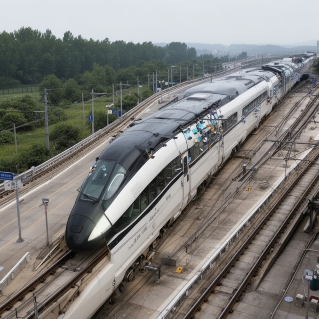 AI-generated illustration of Beijing–Xiong’an intercity railway