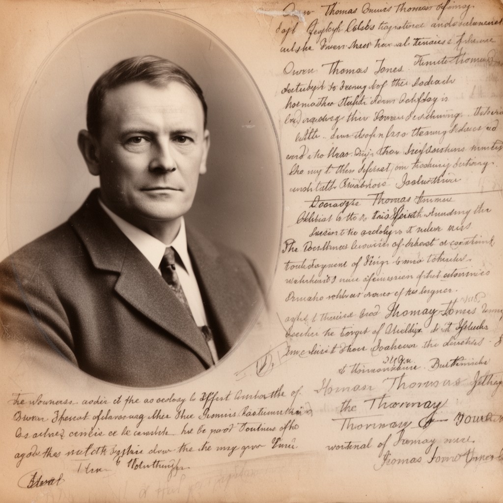 AI-generated illustration of Owen Thomas Jones