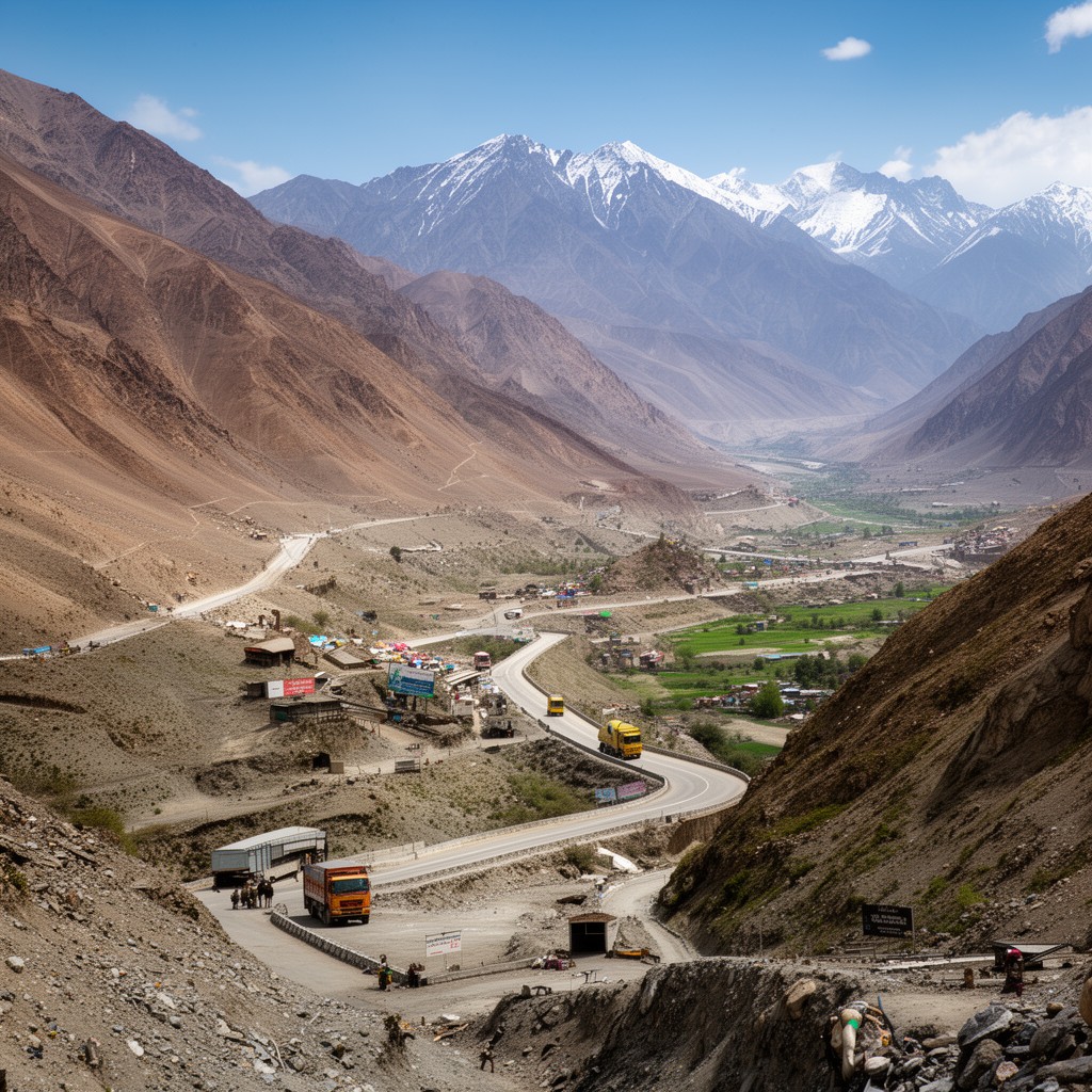 AI-generated illustration of Karakoram Highway