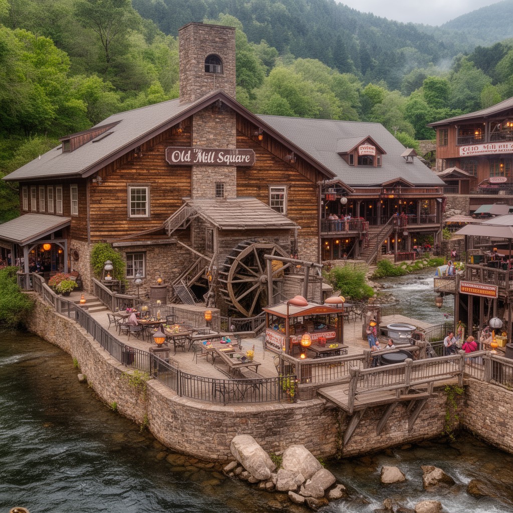 AI-generated illustration of The Old Mill Square