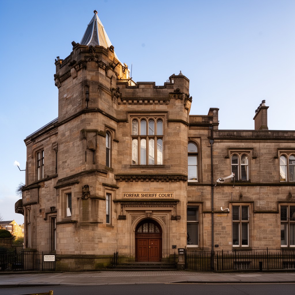 AI-generated illustration of Forfar Sheriff Court