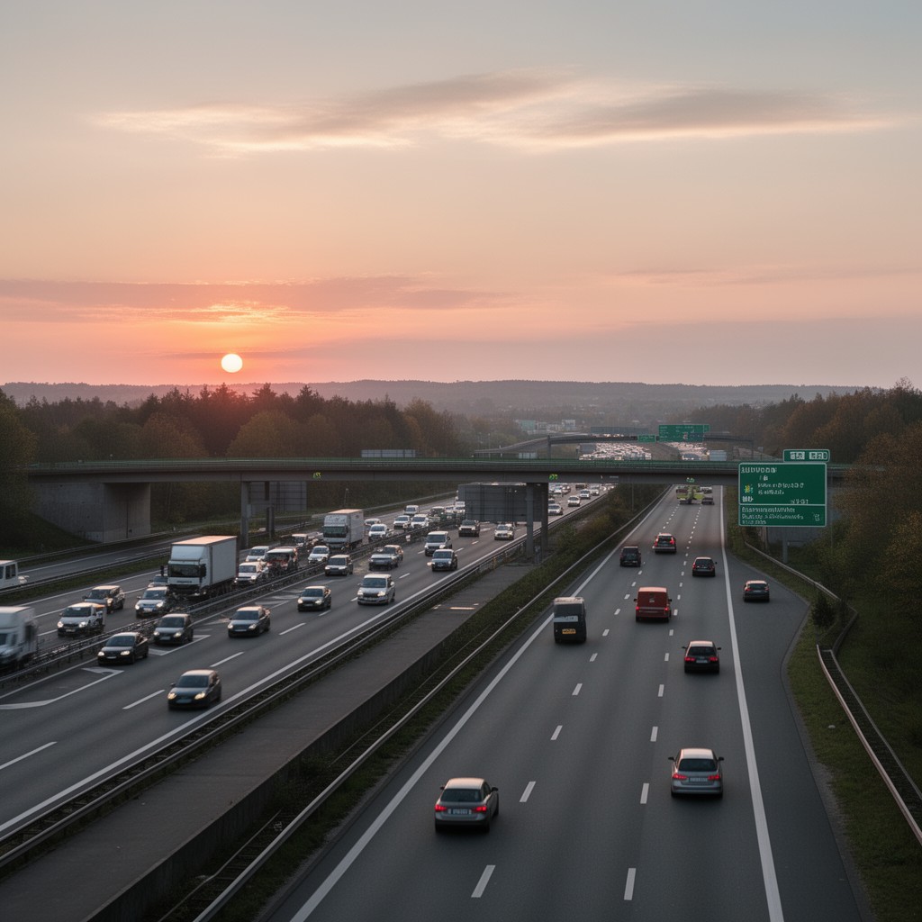 AI-generated illustration of German autobahn network