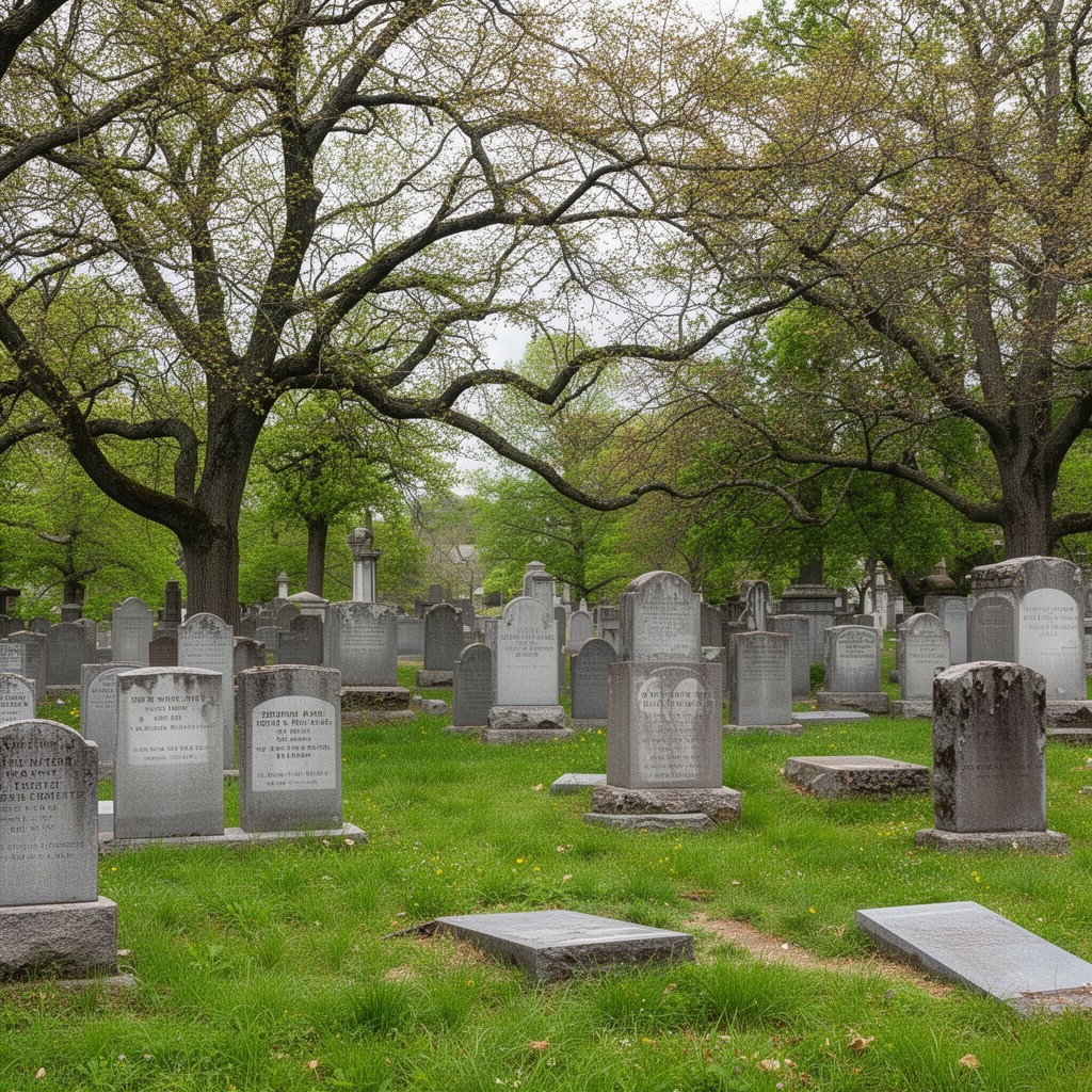 AI-generated illustration of West Cemetery, Amherst, Massachusetts, United States