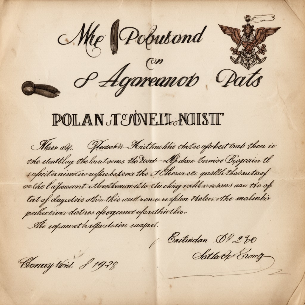AI-generated illustration of Poland–Soviet Union non-aggression pact