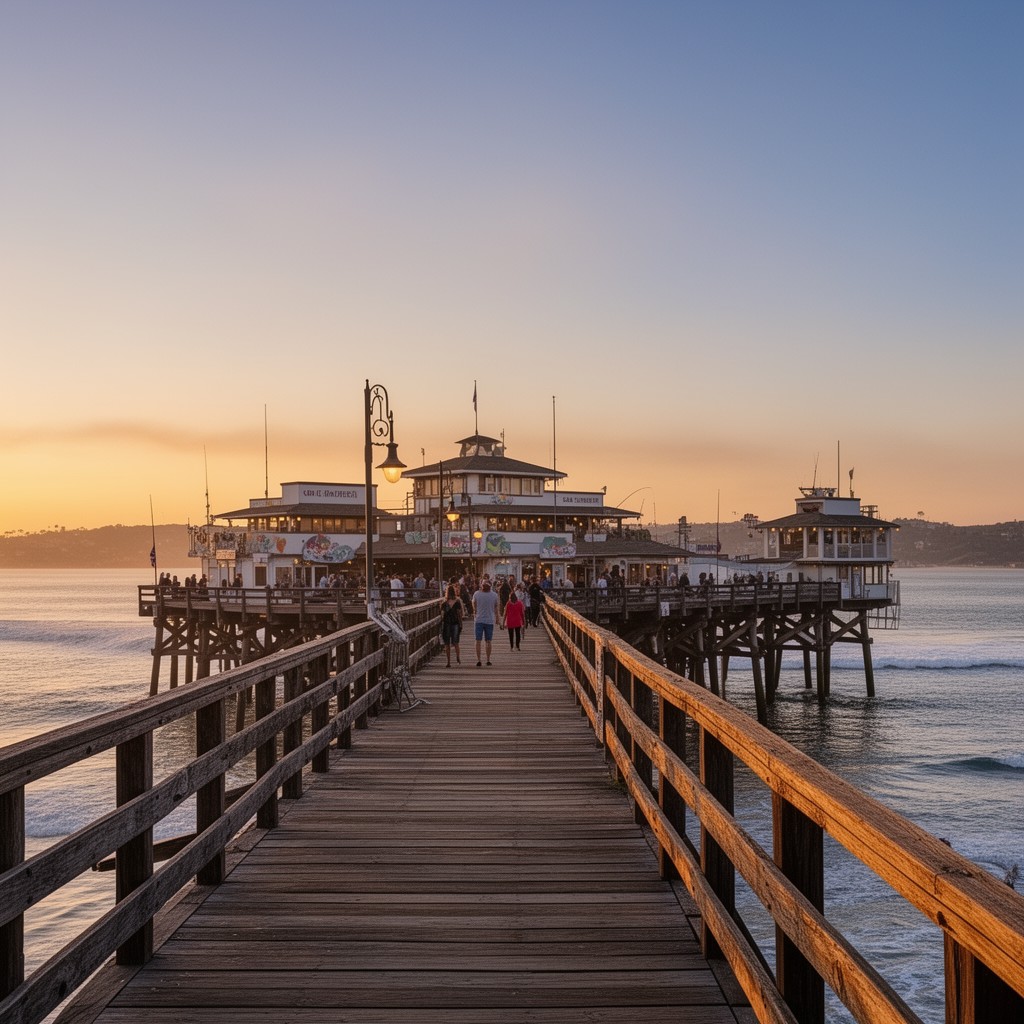 AI-generated illustration of San Clemente Pier