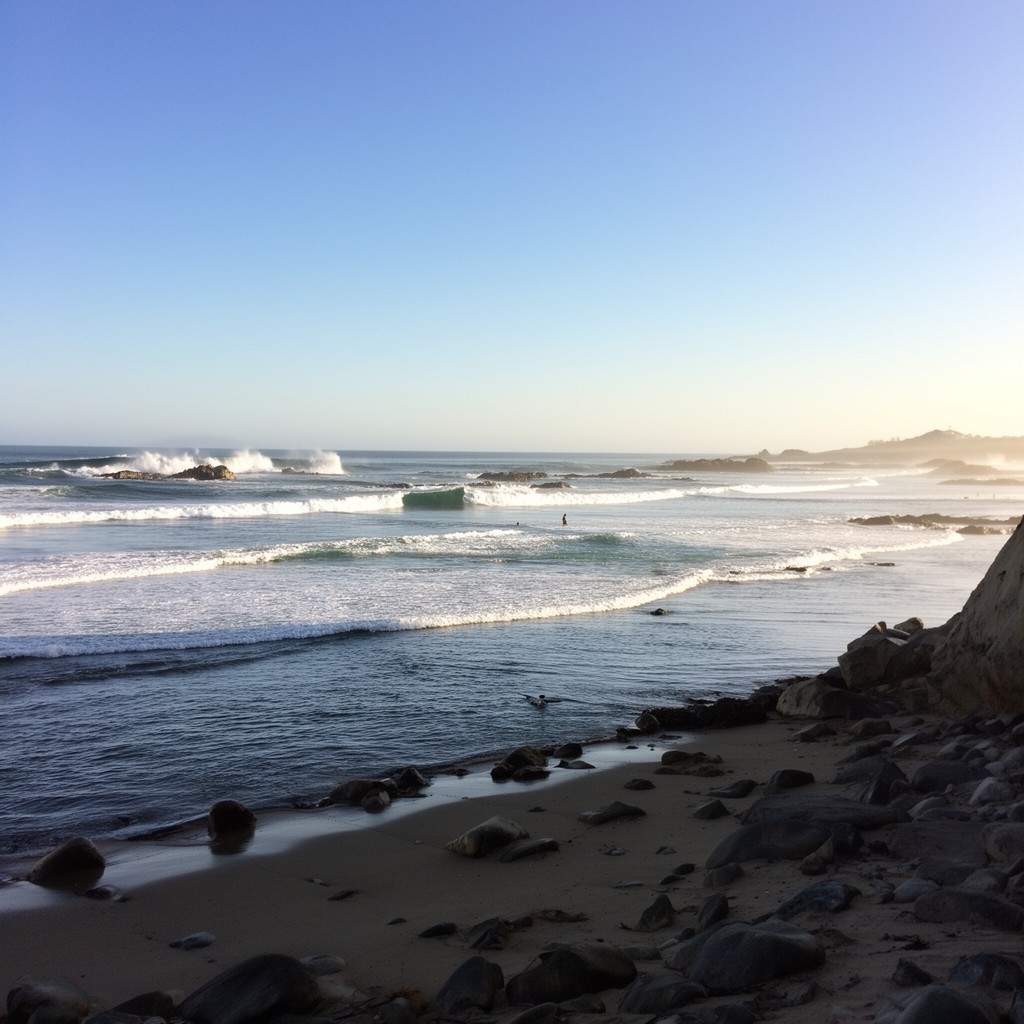 AI-generated illustration of San Onofre State Beach (nearby)