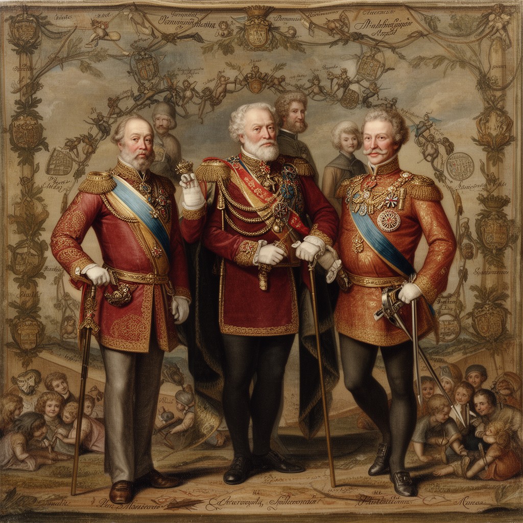 AI-generated illustration of Habsburg emperors