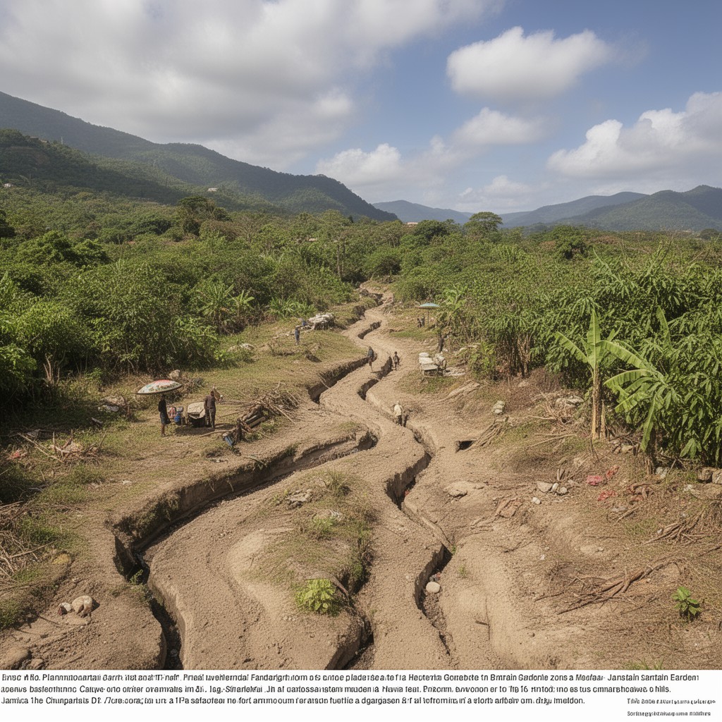 AI-generated illustration of Enriquillo–Plantain Garden fault zone