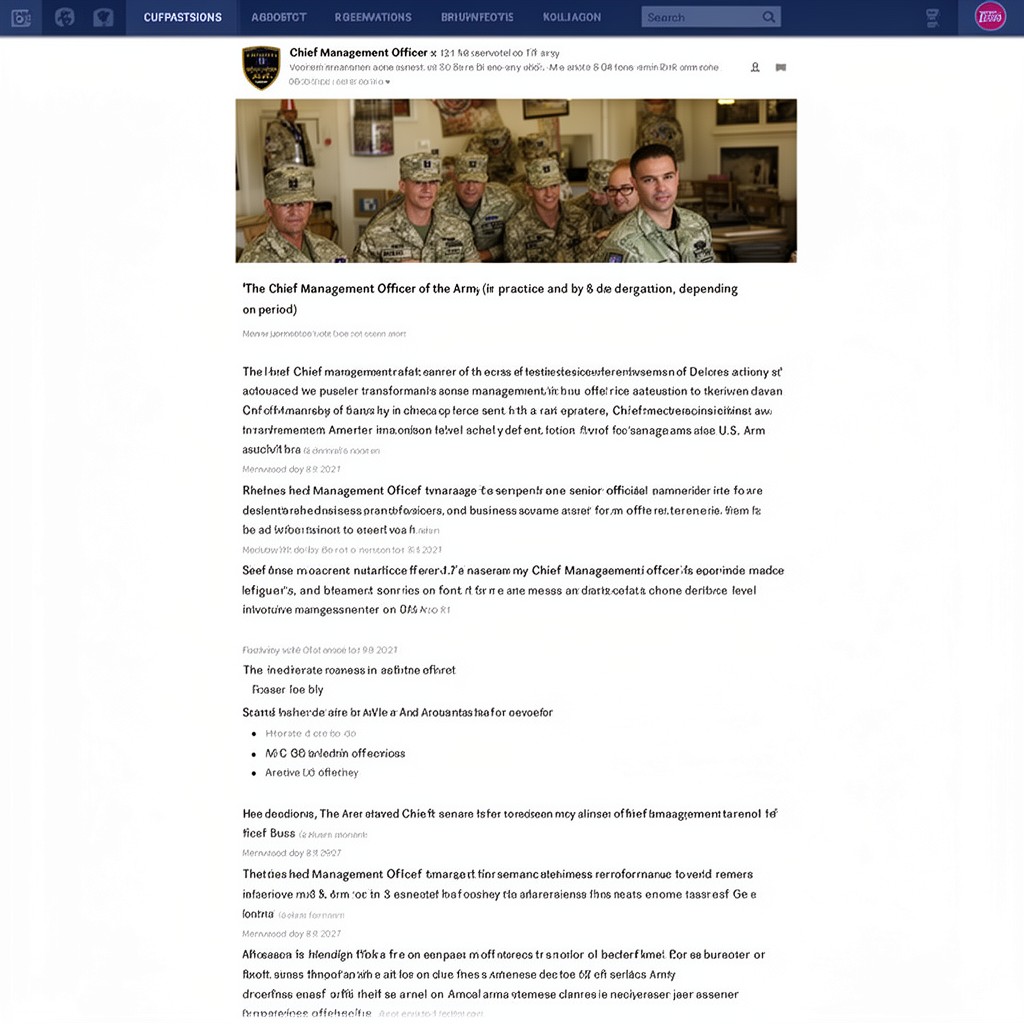 AI-generated illustration of Chief Management Officer of the Army (in practice and by delegation, depending on period)