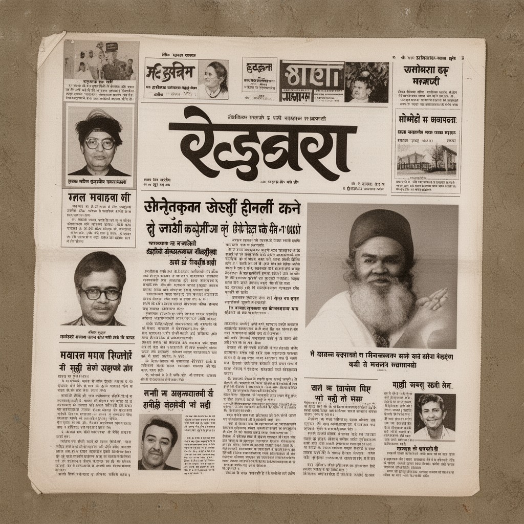 AI-generated illustration of Kesari (Marathi newspaper)