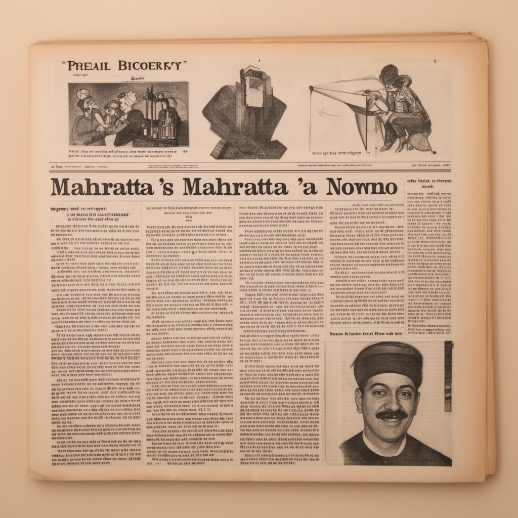 AI-generated illustration of Mahratta (English newspaper)
