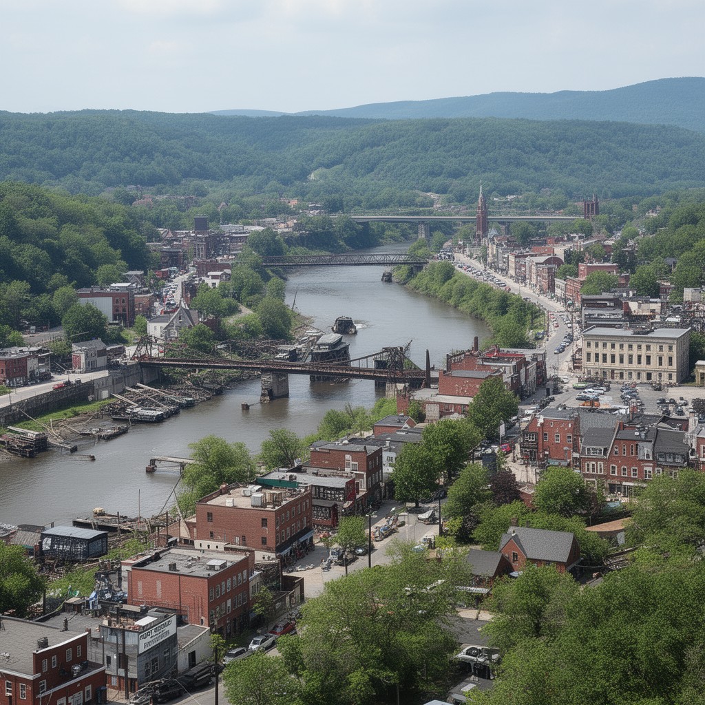 AI-generated illustration of City of Port Jervis, New York