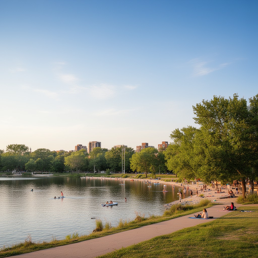 AI-generated illustration of Lake Nokomis