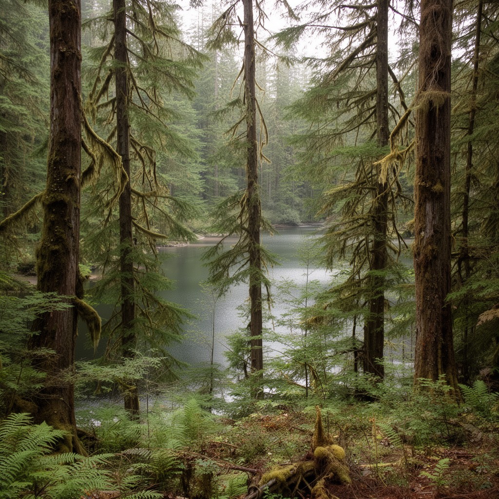AI-generated illustration of Quinault Rain Forest