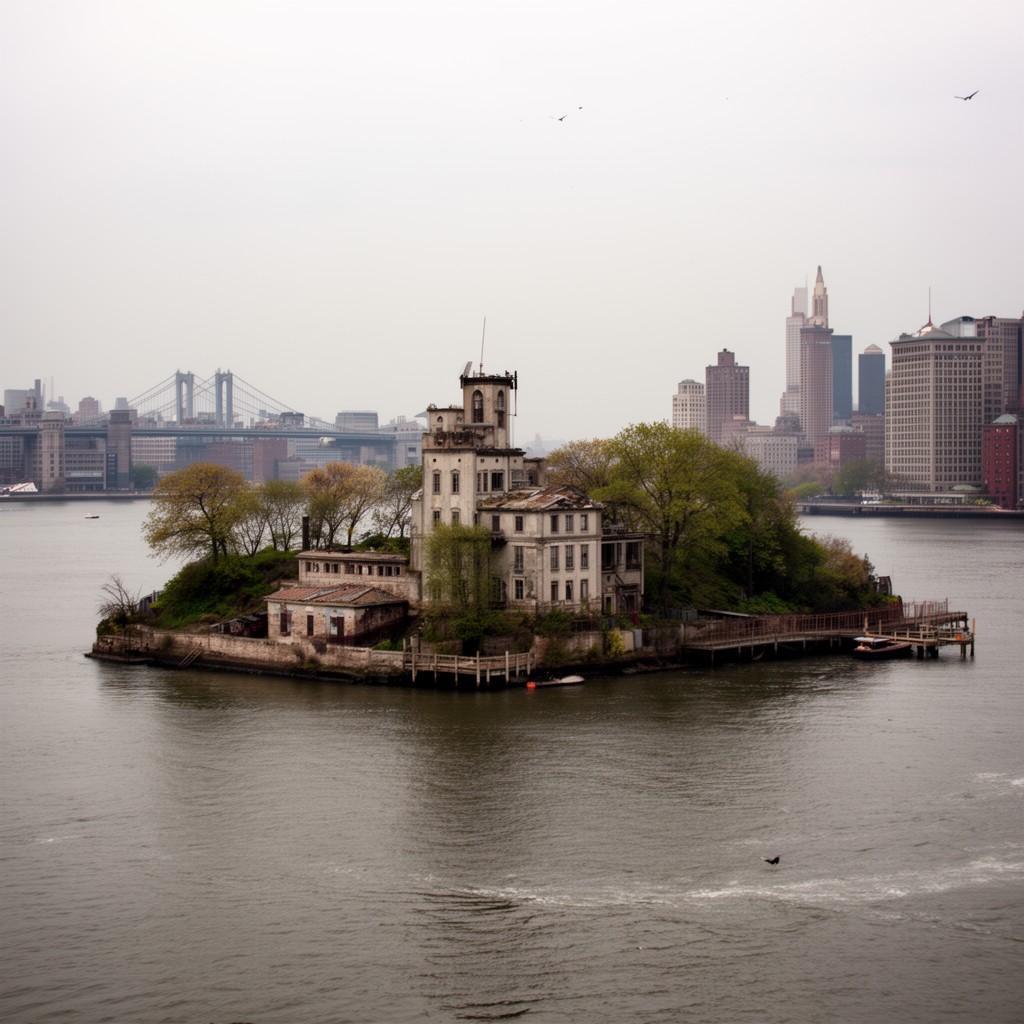 AI-generated illustration of North Brother Island