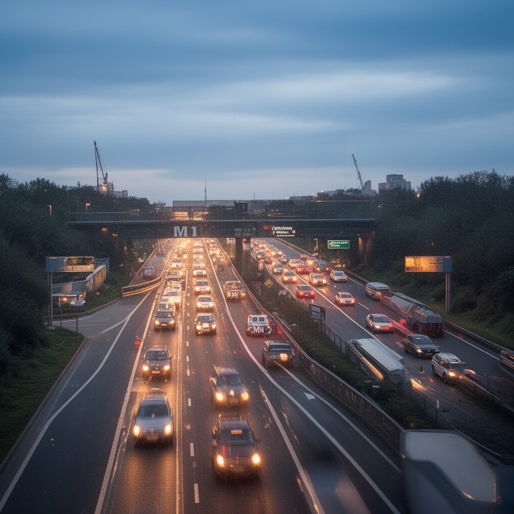 AI-generated illustration of M1 motorway