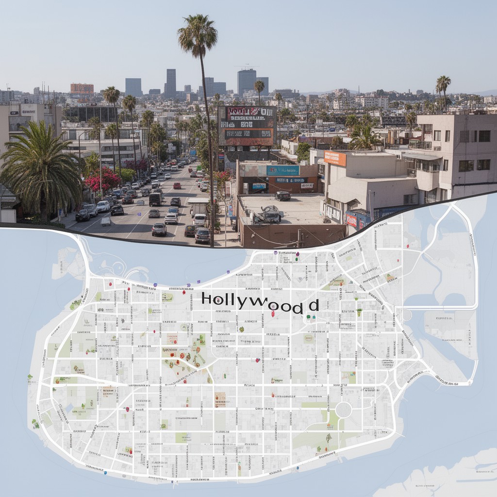 AI-generated illustration of Hollywood Community Plan Area