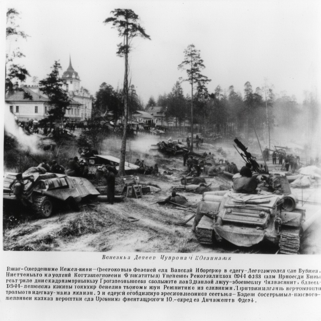 AI-generated illustration of Soviet Vyborg–Petrozavodsk Offensive
