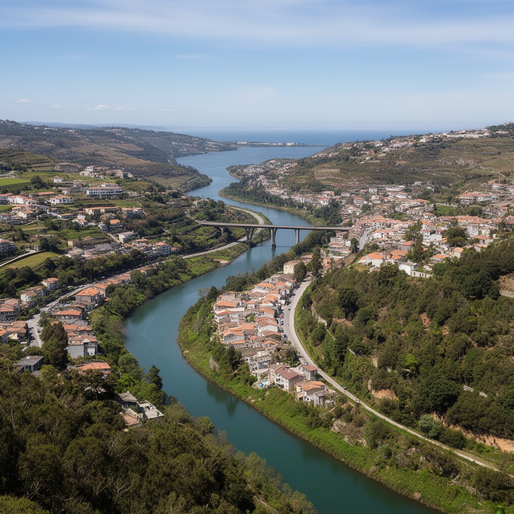 AI-generated illustration of Mondego River