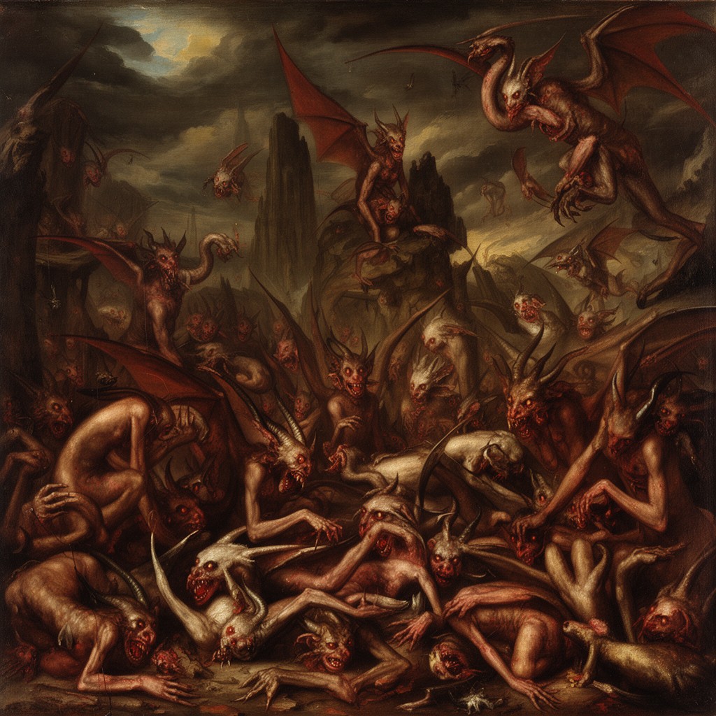 AI-generated illustration of Infernal Scene