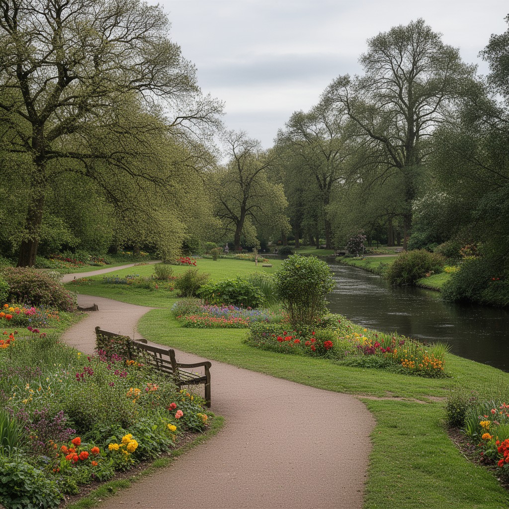 AI-generated illustration of Philips Park, Manchester