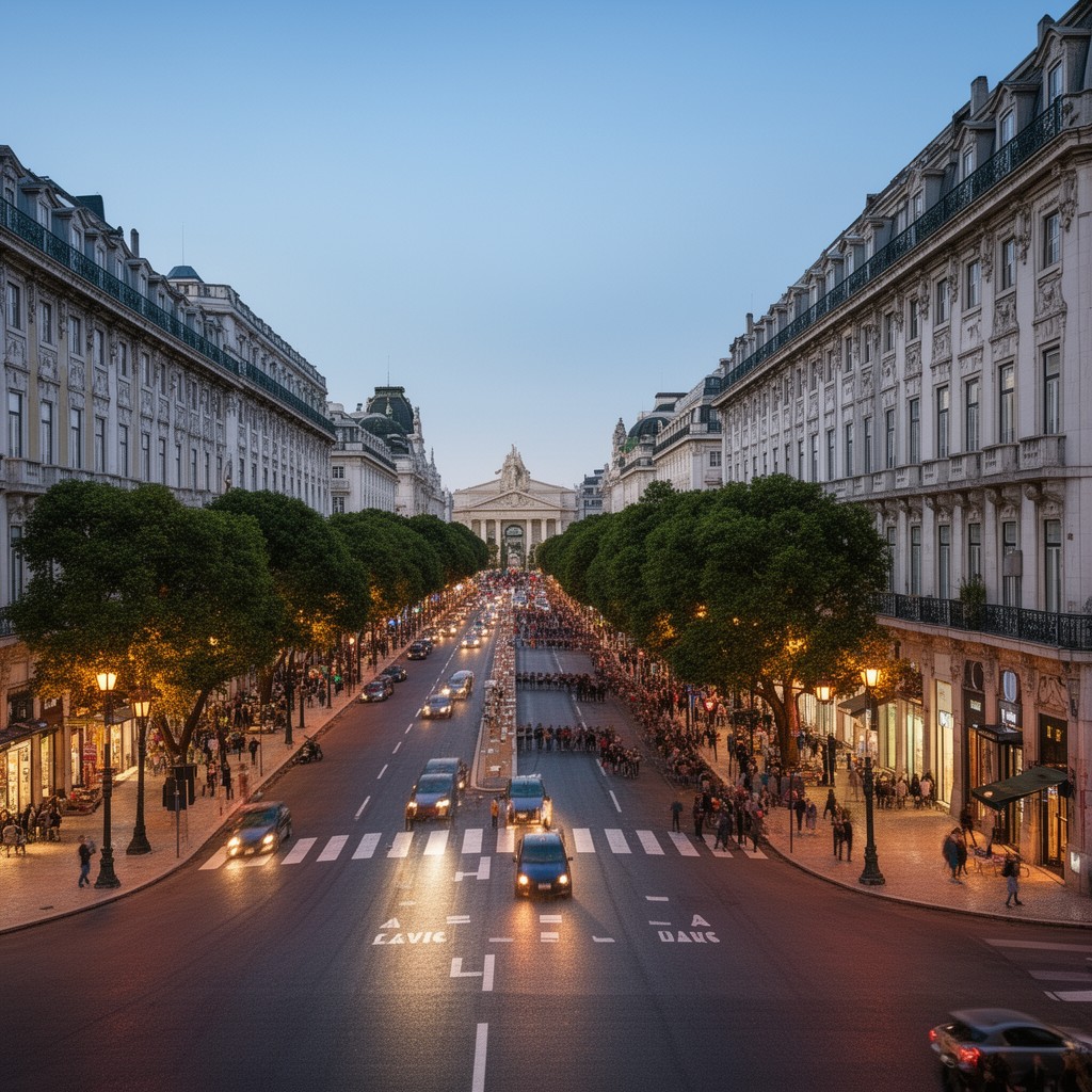 AI-generated illustration of Avenida da Liberdade, Lisbon