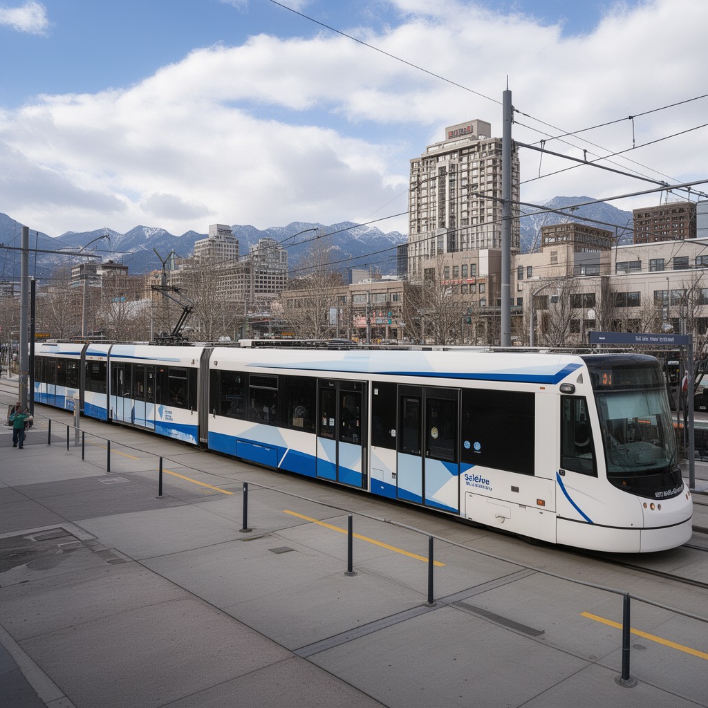 AI-generated illustration of Salt Lake City TRAX