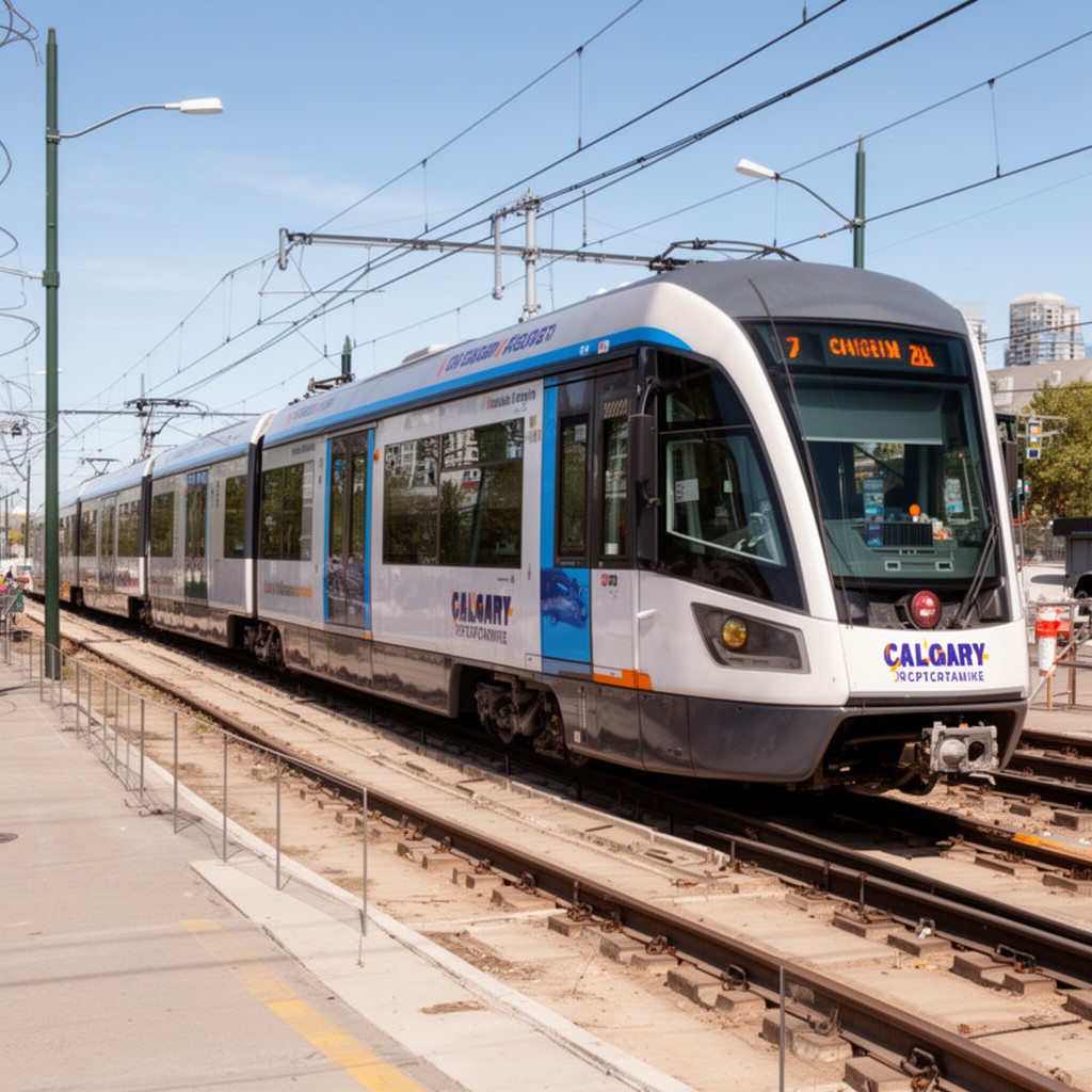 AI-generated illustration of Calgary CTrain