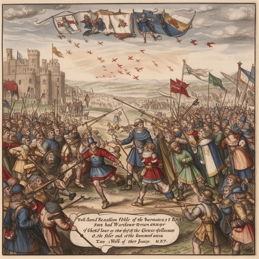 AI-generated illustration of Battle of Lincoln (1217)