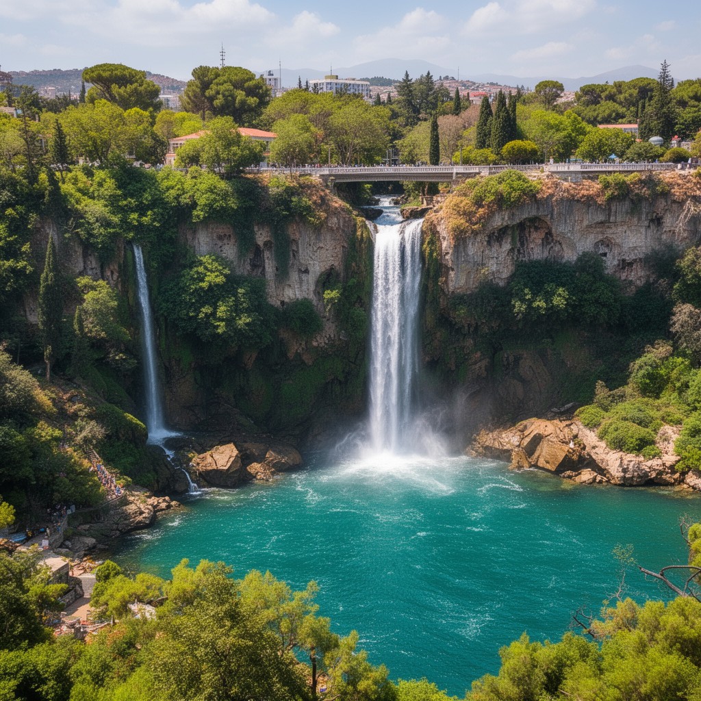 AI-generated illustration of Düden Waterfalls
