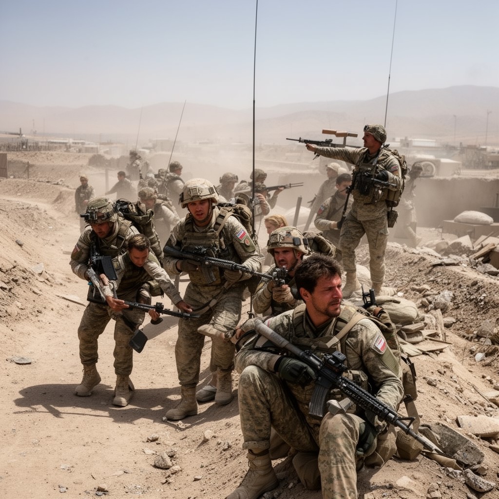 AI-generated illustration of War in Afghanistan (by Polish forces)