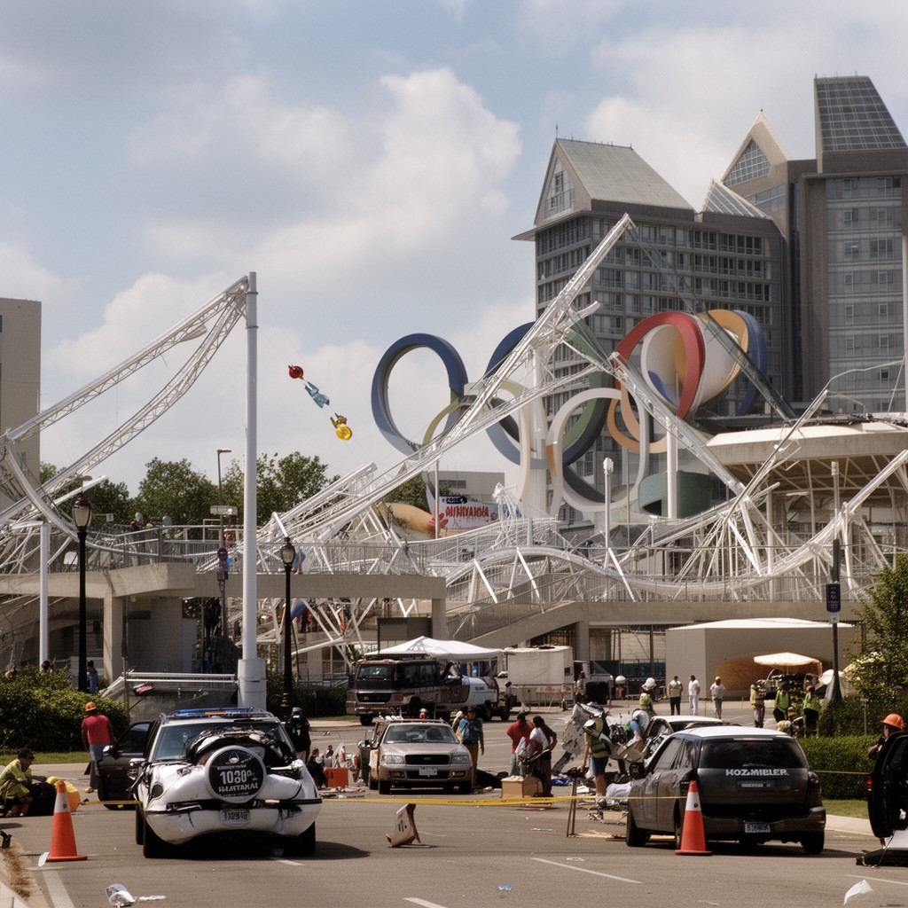AI-generated illustration of Centennial Olympic Park bombing