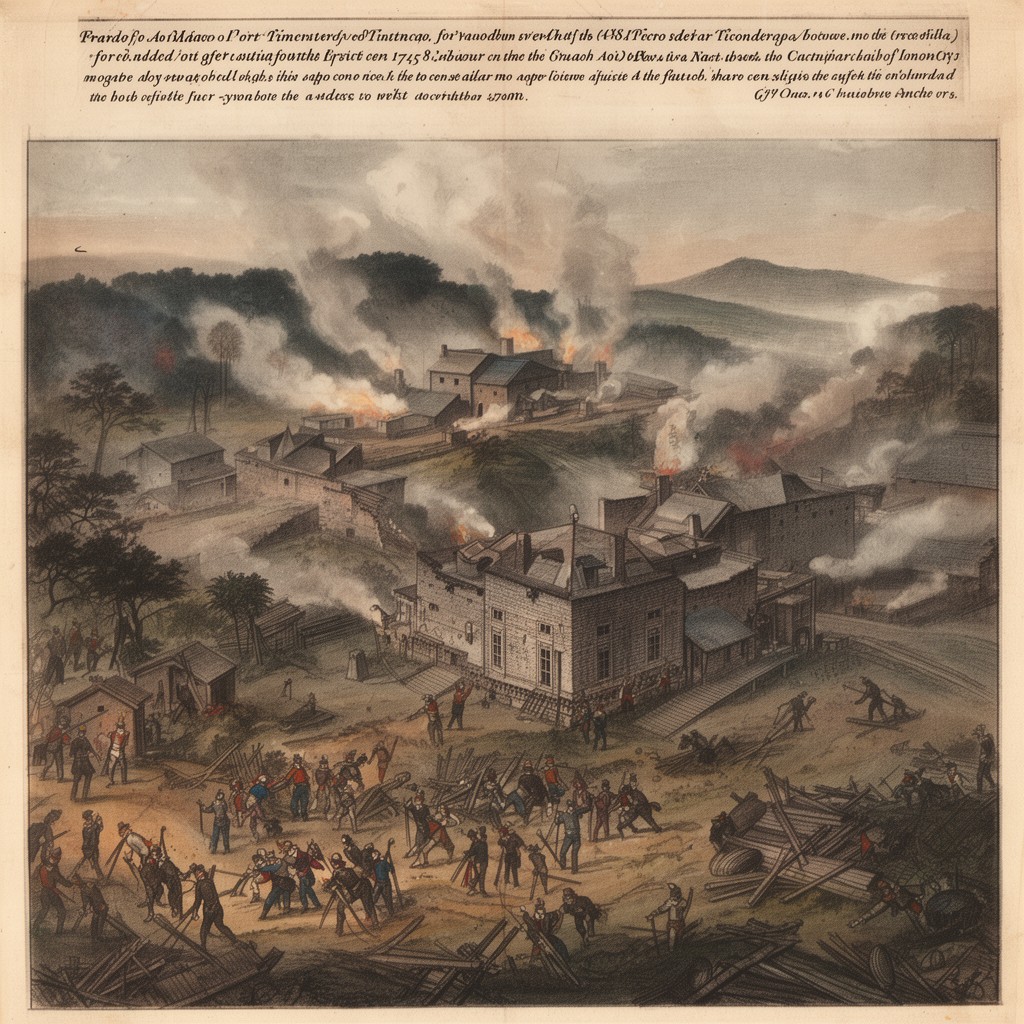 AI-generated illustration of Battle of Fort Ticonderoga (French and Indian War)