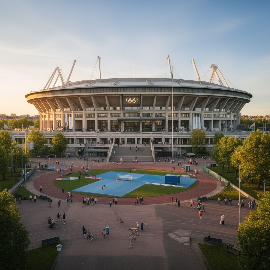 AI-generated illustration of Olympic Stadium