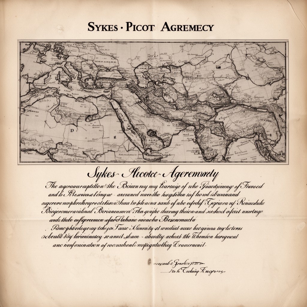 AI-generated illustration of Sykes–Picot Agreement