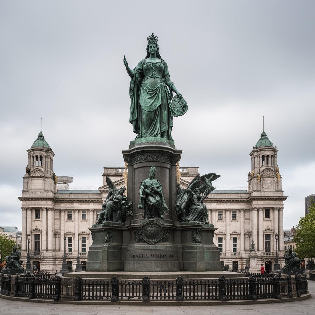AI-generated illustration of Queen Victoria statue