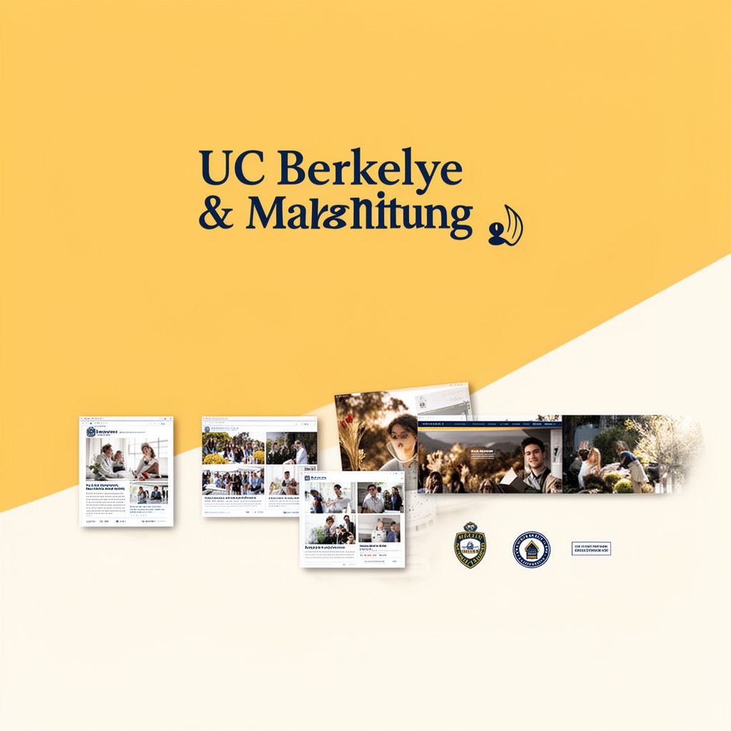 AI-generated illustration of UC Berkeley Brand and Marketing teams