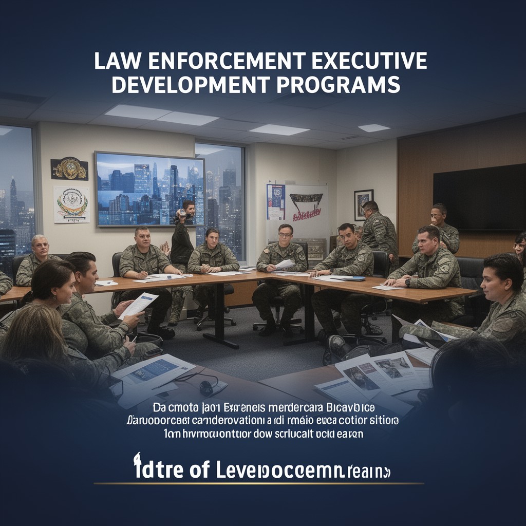 AI-generated illustration of Law Enforcement Executive Development programs