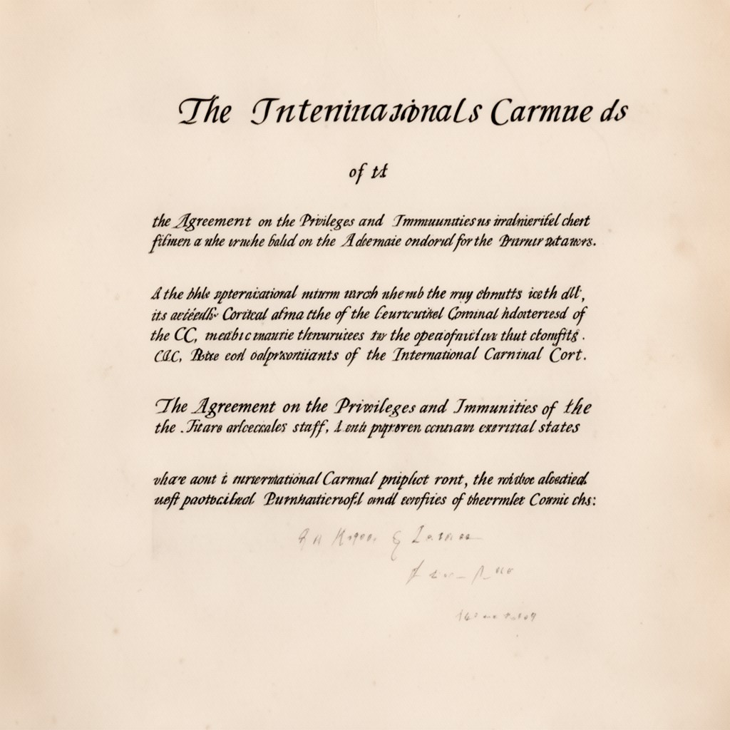 AI-generated illustration of Agreement on the Privileges and Immunities of the International Criminal Court